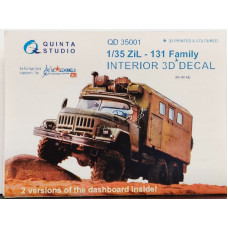 QUINTA STUDIO QD35001 ZIL-131 Family Interior 3D Decal 1:35